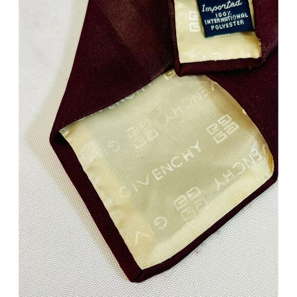 VTG Givenchy Monsieur Burgundy Ombre Tie Striped EUC Designer Logo MOD - Picture 5 of 5